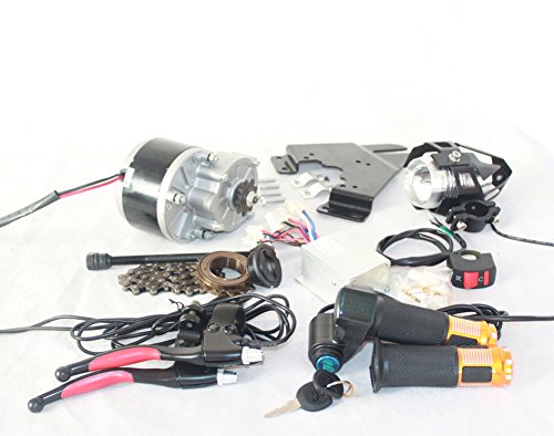 L-faster 250W Electric Brush Motor for Bicycle Electric Accelerator with Key Switch and Battery Voltage Simple Motor KIT for DIY E-Bike (36V 250W)