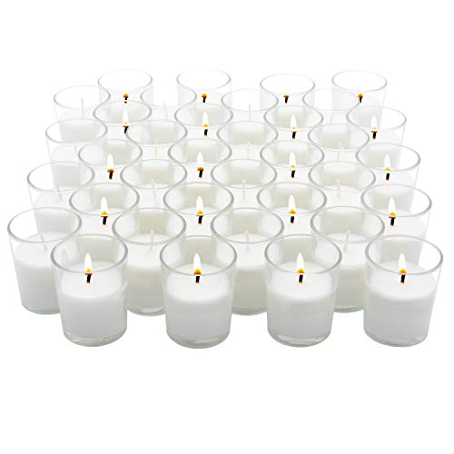 Royal Imports Unscented Clear Glass Votive Candles, Long 10 Hour Burn Time, for Home, Spa, Wedding, Birthday, Holiday, Restaurant, Party, Birthday, 72 Pack