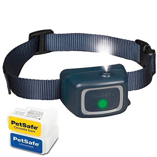 PetSafe Spray Bark Dog Collar, Automatic No Bark Device for Dogs 8 lb. and Up – Rechargeable and Water-Resistant – Includes Citronella and Unscented Spray Refills & USB Charging Cable, Navy