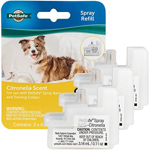 PetSafe Spray Refill – Citronella – No-Mess Replacement Cartridges Spray Dog Bark Collar Remote Training Collar – Refill Cartridge Only – 3-Pack – PAC00-16371
