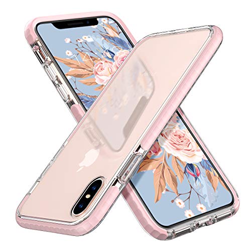 MATEPROX iPhone Xs Case Clear iPhone X Case Clear Thin Slim Anti-Yellow Anti-Scratches Cover Shockproof Bumper Case for iPhone Xs/X 5.8” (Pink)
