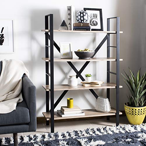 Safavieh Home Collection Raylan Retro Midcentury 4 Tier Etagere, Oak and Black