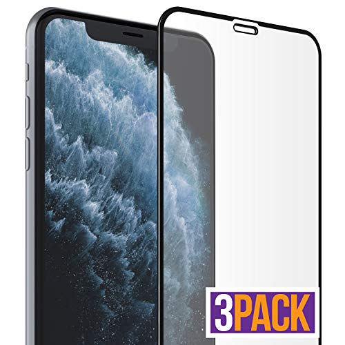 FlexGear Screen Protector for iPhone 11 Pro Max/iPhone Xs MAX [Full Coverage] Tempered Glass, Clear (3-pack)