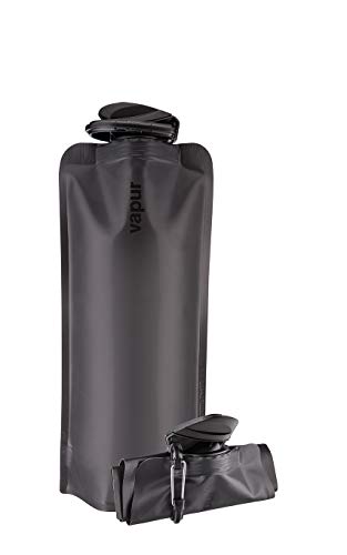 Vapur Eclipse Flexible Water Bottle – with Carabiner, 1 Liter (33 oz) – 2 Pack – Blackout