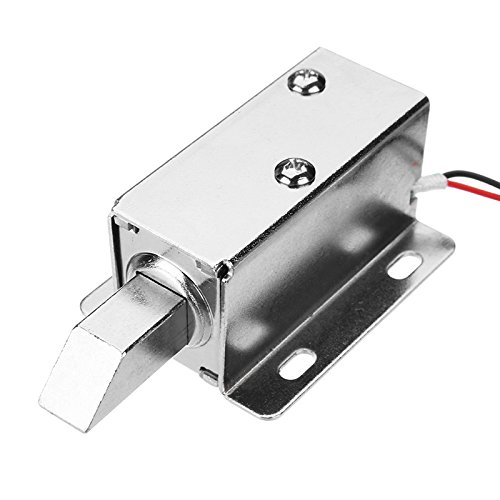kucy Electronic Cabinet Lock, 24V DC Electric Lock Assembly Solenoid Long Locking Tongue Cabinet Drawer Door Lock
