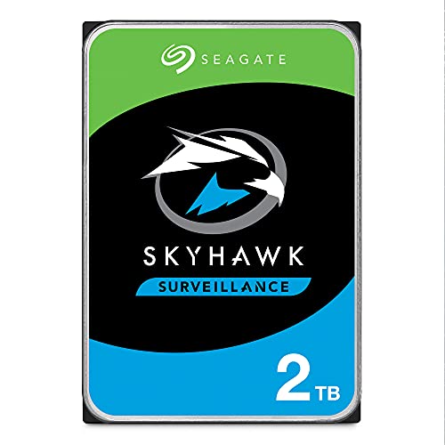 SEAGATE ST2000VXZ08 Skyhawk 2TB Surveillance Hard SATA 6Gb/s 64MB Cache 3.5″ Internal Drive-Frustration Free Packaging (ST2000VX008),Mechanical Hard Disk