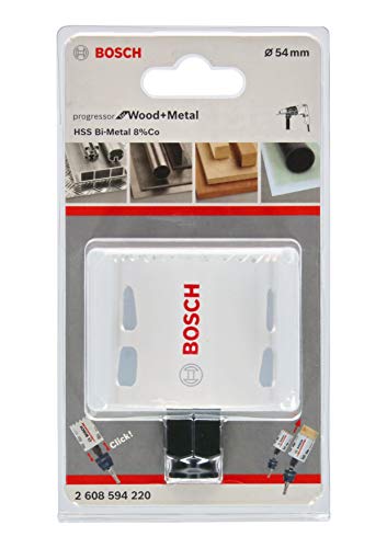 Bosch 2608594220 BiM Progressor Bi Holesaw 8% Cobalt Alloy Progressive Toothed Strip for Wood and Metals Diameter 54 mm