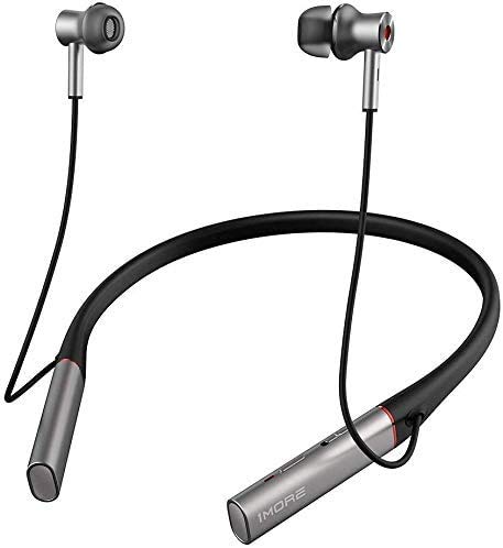 1MORE Dual Driver BT ANC In-Ear Headphones Wireless Bluetooth Earphones with Active Noise Cancellation, ENC, Fast Charging, Magnetic Earbuds, Microphone and Volume Controls, Silver