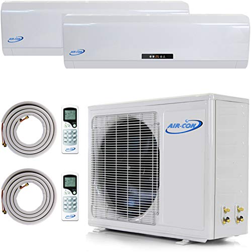 2 Zone Mini Split – 9000 + 9000 Ductless Air Conditioner – Pre-Charged Dual Zone Mini Split – Includes Two Free 25′ Linesets – Premium Quality – USA Parts & Awesome Support