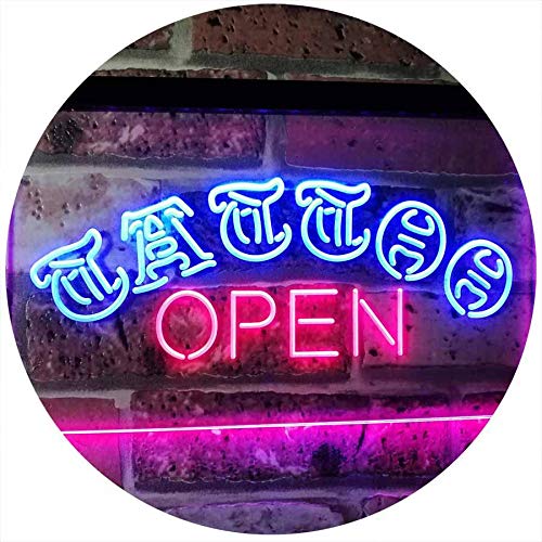 ADVPRO Tattoo Open Walk-in-Welcome Décor Display Dual Color LED Neon Sign Blue & Red 16″ x 12″ st6s43-i2555-br