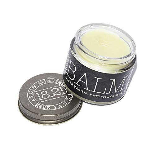 18.21 Man Made Beard Balm for Men, Spiced Vanilla, 2 fl. oz – Premium Grooming Cream with Low Shine for Conditioning and Shaping Beards, Mustaches – Scented Facial Hair Balms, Long-Lasting Moisture