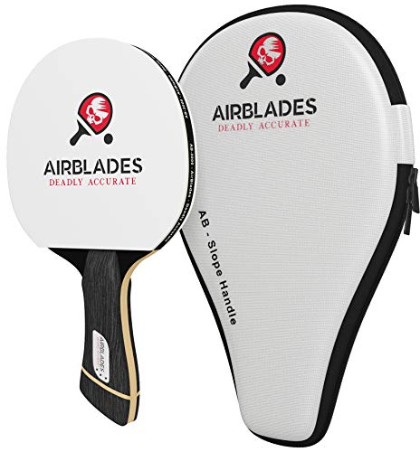 Professional Ping Pong Paddle with Hard Carry Case | Pro Table Tennis Racket | Table Tennis Paddle with Ergonomic Handle | 5 Blades of Wood with Premium Rubber and Sponge by AirBlades