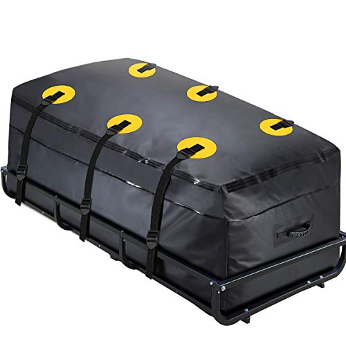MODOKIT Cargo Carrier Bag 100% Waterproof 60″x24″x26″ (22 Cu Ft) Hitch Bag Include 6 Reinforced Straps Fits Car Truck SUV Vans with Basket Hitch Mount