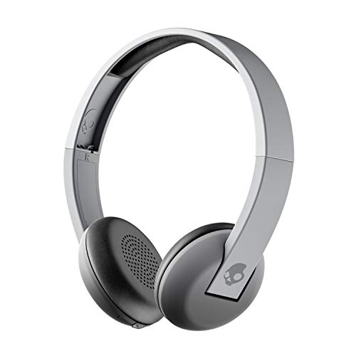 Skullcandy Uproar Bluetooth Wireless On-Ear Headphones with Built-In Microphone and Remote, 10-Hour Rechargeable Battery, Soft Synthetic Leather Ear Pillows for Comfort, Gray Fade (Renewed)