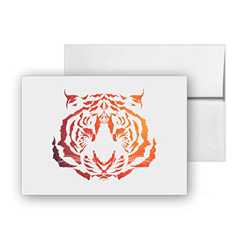 Tiger Head, Blank Card Invitation Pack, 15 cards at 4×6, with White Envelopes, Item 1386846