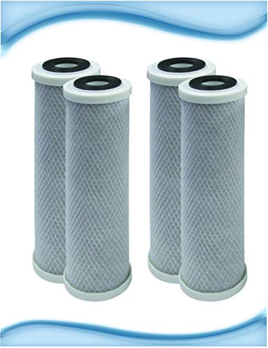 Compatible for CBC-10 0.5 Micron 10 x 2.5 CB3, GE FXUVC FXULC, CBC-10 Comparable Radial Flow Carbon Replacement Water Filters 4 PACK