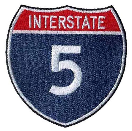 Interstate 5 Embroidered Sew or Iron-On Patch -Size 2 3/4 x 2 3/4 inch