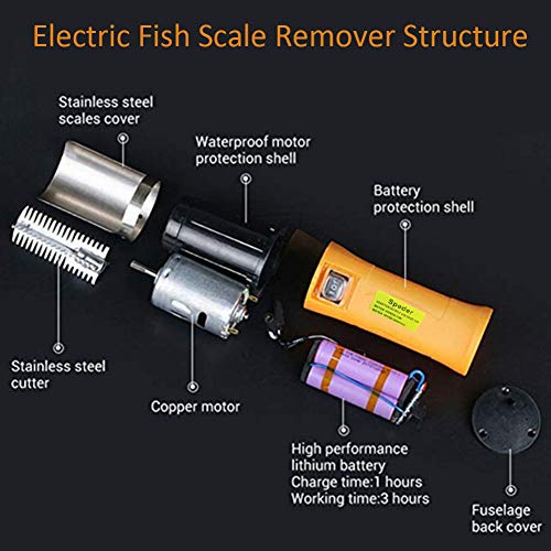 Electric Fish Scaler,Powerful Cordless Fish Scaler Scale Scraper Remover Cleaner Skinner Kit Build in 12V Rechargeable Battery | The Storepaperoomates Retail Market - Fast Affordable Shopping