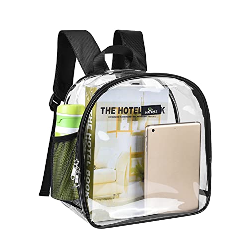 MAY TREE Small Clear Backpack Stadium Approved for Concert, Beach, Work, Travel & Sporting