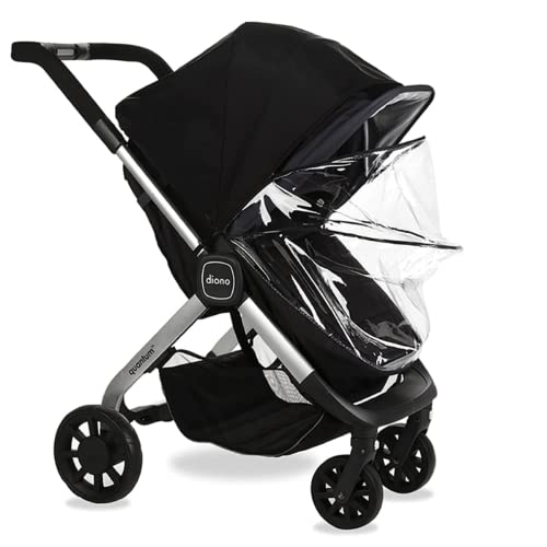 Diono Quantum Lux Stroller Rain Cover, Premium Waterproof Protection, Shield Against Wind and Rain, Clear Cover, Ventilated Storage Bag, Easy Attach