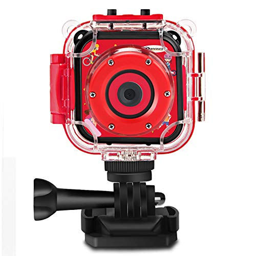 PROGRACE Children Kids Camera Waterproof – Digital Video Camera for Kids 1080P Christmas Birthday Gifts Age 3 4 5 6 7 8 9 10 11 12 Year Old Kids Camcorder Toddler Learn Toy Camera