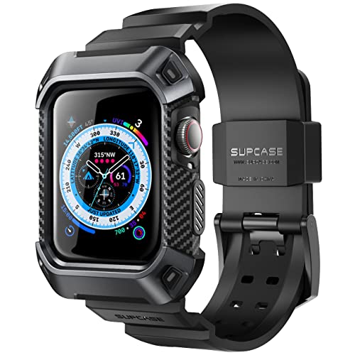 SUPCASE [Unicorn Beetle Pro] Designed for Apple Watch Series 8/7/6/SE/5/4 [41/40mm], Rugged Protective Case with Strap Bands (Black)