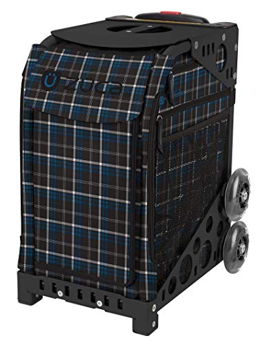 ZUCA Imperial Plaid Sport Insert Bag and Black Frame with Flashing Wheels
