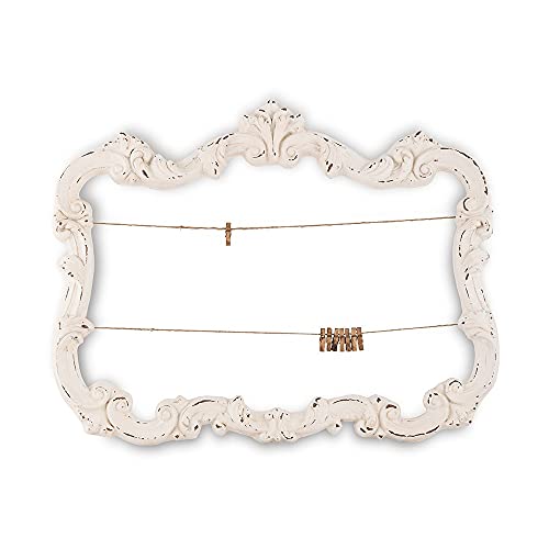 WEDDINGSTAR Open Ornate Vintage Inspired Rustic Frame In Antique White
