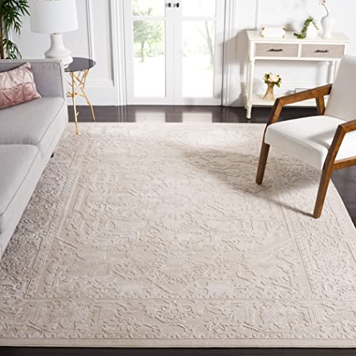 SAFAVIEH Reflection Collection 9′ x 12′ Cream / Ivory RFT665D Vintage Distressed Area Rug