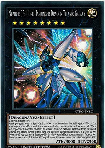 Yu-Gi-Oh! – Number 38: Hope Harbinger Dragon Titanic Galaxy – CYHO-ENSE2 – Super Rare – Limited Edition – Cybernetic Horizon
