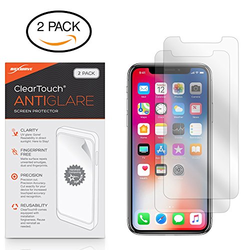 Screen Protector for Apple iPhone Xs (Screen Protector by BoxWave) – ClearTouch Anti-Glare (2-Pack), Anti-Fingerprint Matte Film Skin for Apple iPhone Xs, Apple iPhone Xs, 11 Pro, X