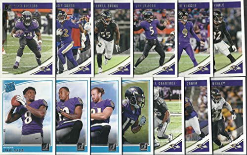 2018 Panini Donruss Football Baltimore Ravens Team Set 13 Cards W/Drafted Rookies Lamar Jackson Rookie Card