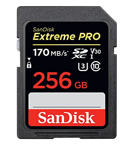 SanDisk 256GB Extreme PRO SDXC UHS-I Card – C10, U3, V30, 4K UHD, SD Card – SDSDXXY-256G-GN4IN