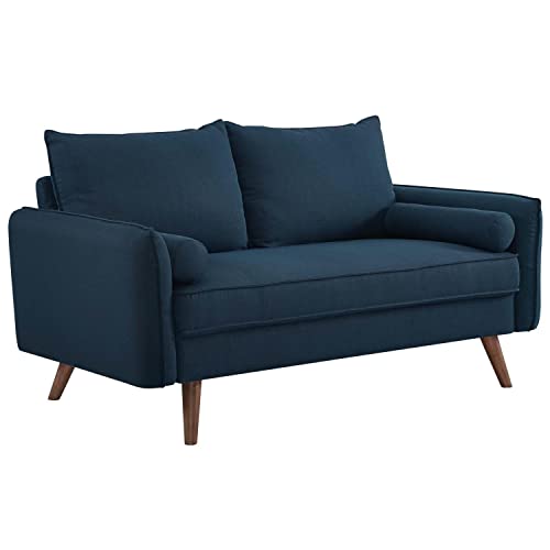Modway Revive Contemporary Modern Fabric Upholstered Loveseat In Azure