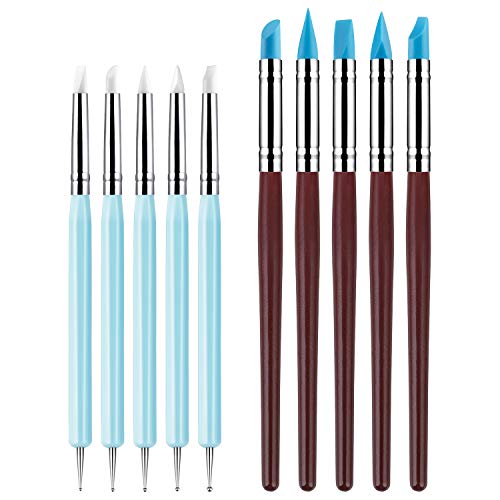 10Pcs Silicone Clay Sculpting Tool, Modeling Dotting Tool& Pottery Craft use for DIY Handicraft,Silicone Tool,Silicone Sculpting Tools
