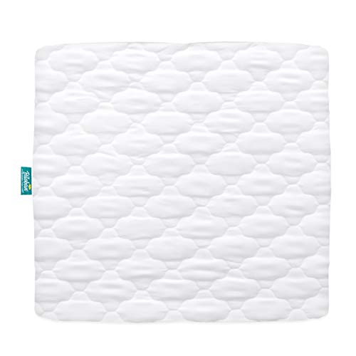 Playard Mattress Cover -for Square Play Yard, Perfect for New Room2 / TotBloc Portable Playard, Waterproof, Ultra Soft, Fitted Playpen Mattress Cover, White