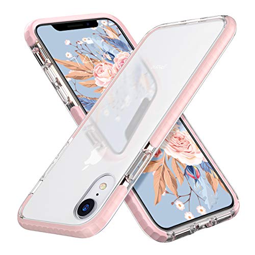 MATEPROX iPhone XR Case Clear Thin Slim Anti-Yellow Anti-Slippery Anti-Scratches Cover Shockproof Bumper Case for iPhone XR 6.1”(Pink)