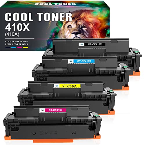 Cool Toner 4PK Compatible for HP 410X 410A CF410X CF410A M477FDW Toner Cartridge for HP Laserjet Pro MFP M477fdw M477fnw M477fdn Pro M452dn M452dw M452nw Toner Ink Printer – Black Cyan Yellow Magenta
