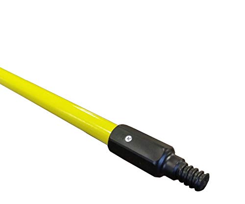 American Select Tubing 60″ Yellow Powder Coated Metal Broom Handle with Black Hex Thread