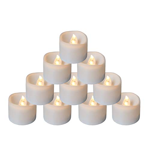 12 Tea Lights Led Flickering with Timing (6 hours on, 18 hours off), Mini Flameless Candles Tea Lights Battery Operated Flickering Warm White for Wedding reception,Christmas Party, Home Indoor Decor