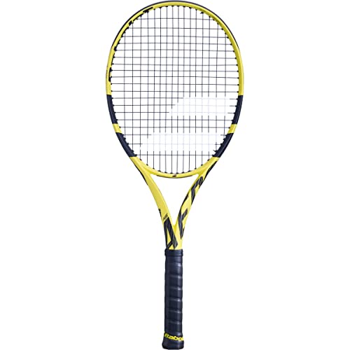 Babolat Pure Aero Tennis Racquet – Strung with 16g White Babolat Syn Gut at Mid-Range Tension (4 3/8″ Grip)