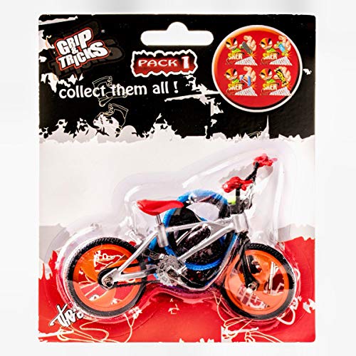Grip and Tricks – Orange Finger BMX Freestyle with 2 Extra Toy Bike Wheels and 1 Finger Bikes Tool – Pack 1 Finger Toy for 6+ Years Old Kid