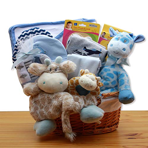 Fast Free 1-3 Day Delivery on Jungle Safari New Baby Boy Gift Basket – Blue