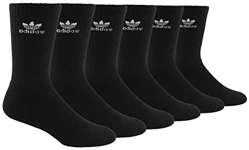 adidas Men’s Athletic 6-Pack Crew Socks (Shoe Size 6-12, Black Onyx)