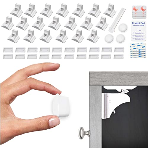 Eco-Baby Magnetic Cabinet Locks for Babies – Magnetic Baby Proofing Cabinet Locks, Child Locks for Cabinets Drawers Doors – Easy Installation No Drilling or Tools Required (20 Pack and 3 Keys)