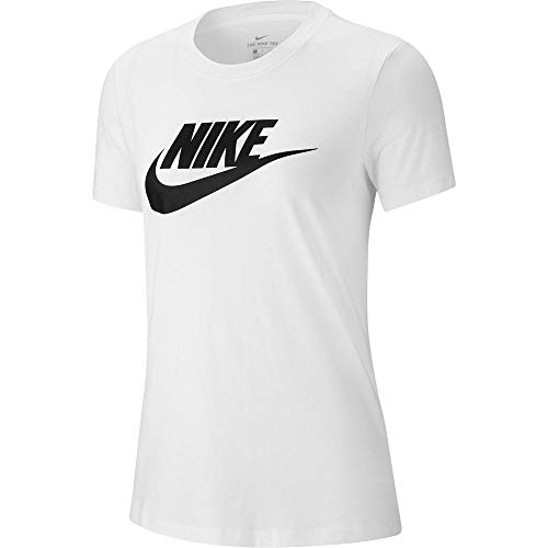 Nike Sportswear Womens Essential T-Shirt (Large, White/Black)