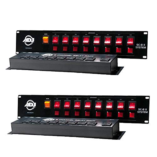 American DJ SC-8 II System 8 Ch Low Voltage Switch Controller w/Relay (2 Pack)