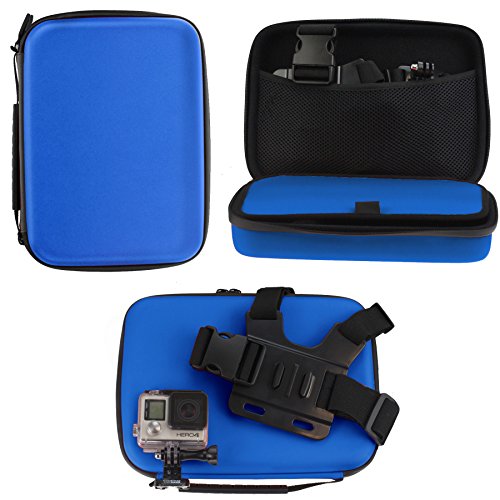 Navitech Blue Heavy Duty Rugged Action Camera Hard Case/Cover Suitable Compatible with The AKASO V50 Pro