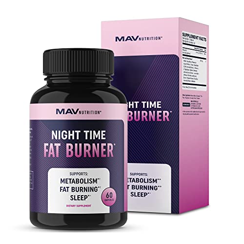 Night Time Fat Burner Weight Loss Support for Women | Appetite Suppressant and Metabolism Booster | Nighttime Shred Fat Burners With Melatonin to Boost Weight Management Overnight | 60 Capsules