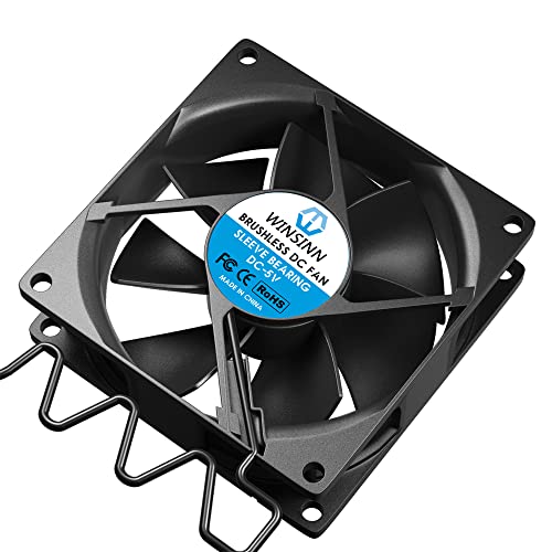 WINSINN DC 80mm USB Fan 5V 8025 Sleeve Bearing Brushless Cooling 80mmx25mm 2PIN (Pack of 2Pcs) | The Storepaperoomates Retail Market - Fast Affordable Shopping